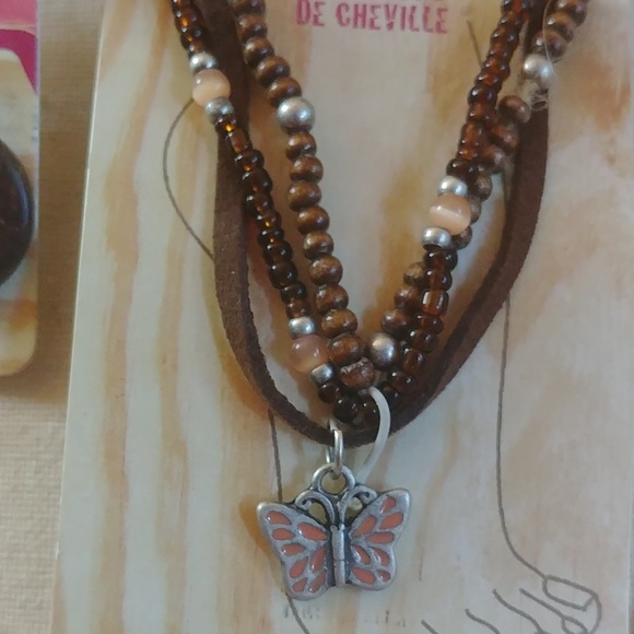 NWT OP Wood Earrings and Trio of Anklets Set - Picture 4 of 7